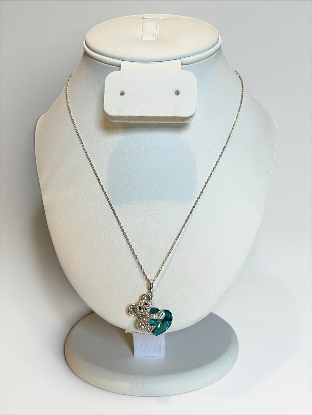 Swarovski Crystal Koala Bear Heart Pendant Necklace CC X